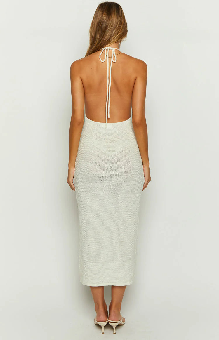 Tucson White Crochet Maxi Dress